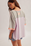 34362 Front Stripe Patch Top