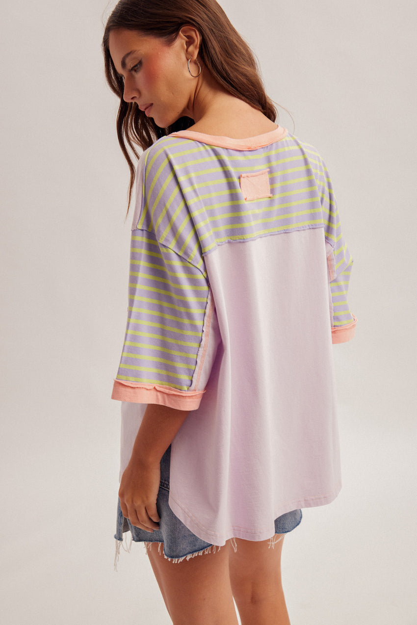 34362 Front Stripe Patch Top