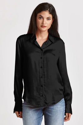 Gaia Satin Shirt Black