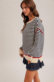 Striped Sweater White/Navy