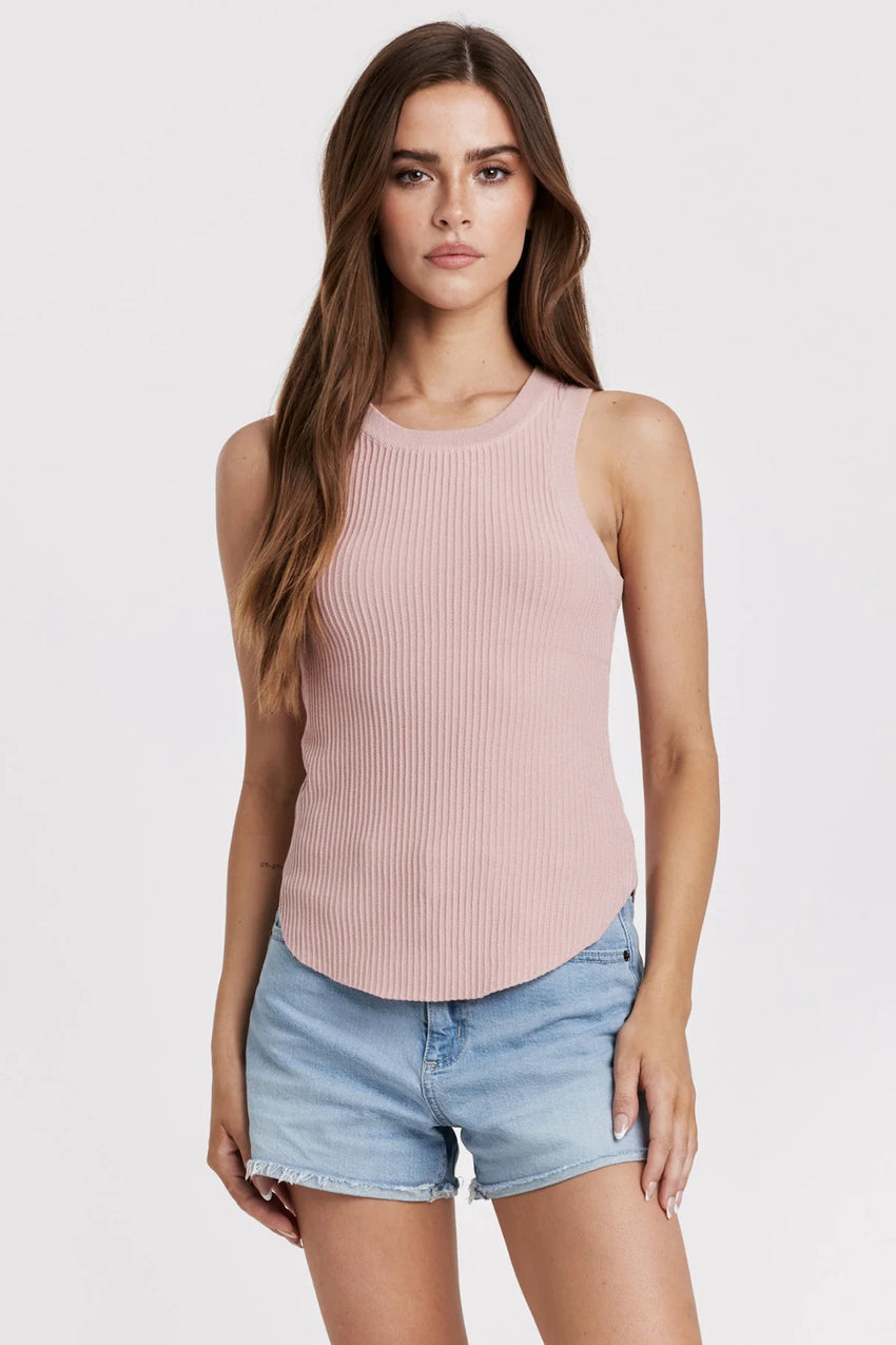 CORA RIB TANK PETAL PINK