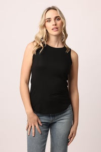 Cleo Ribbed Tank Black