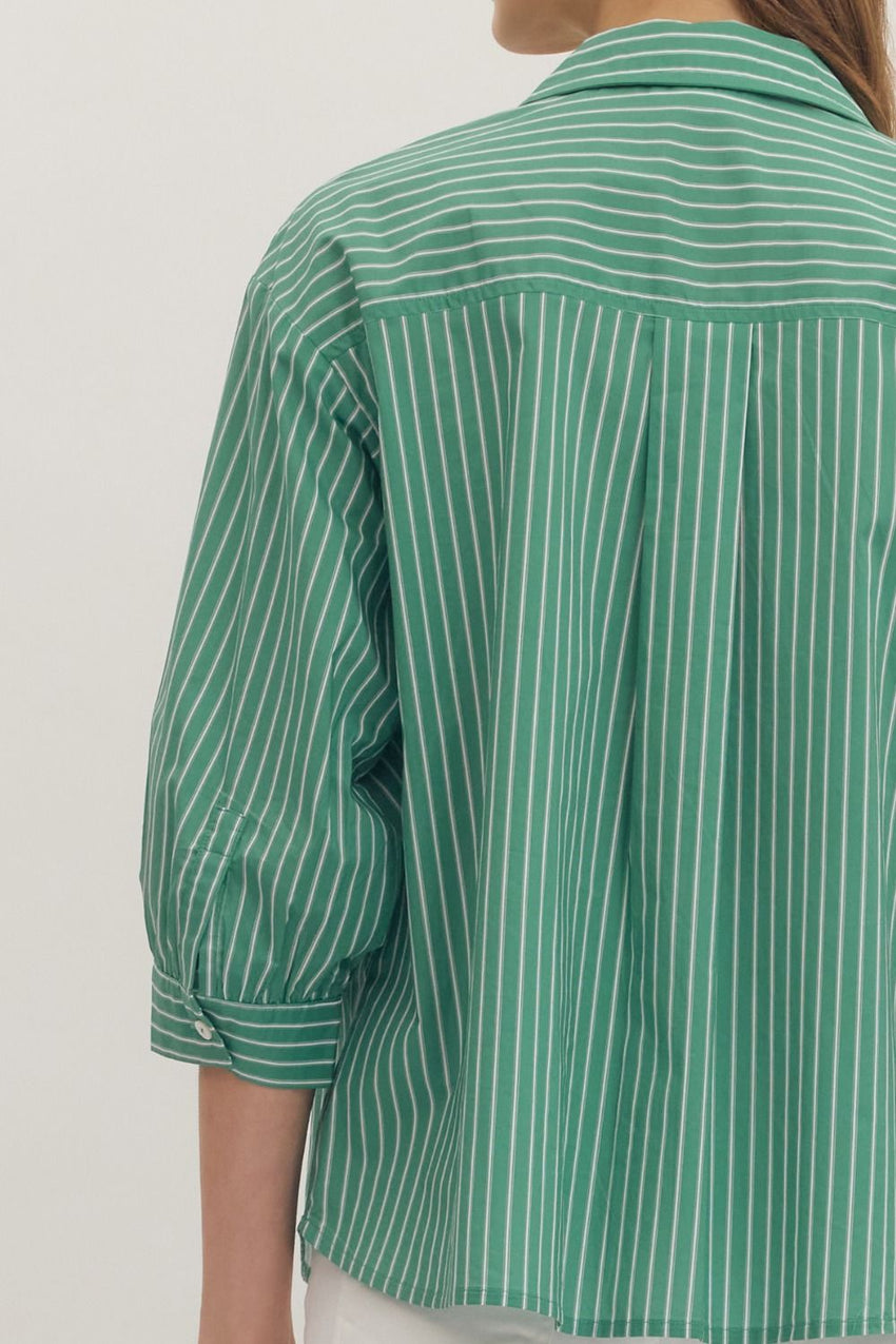 T30245 Basil 3/4 Sleeve Top