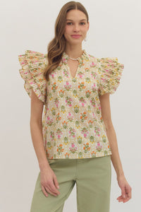 T30217 Gold Botanical Top