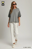 H1261 Stripe/Polka Dot Top