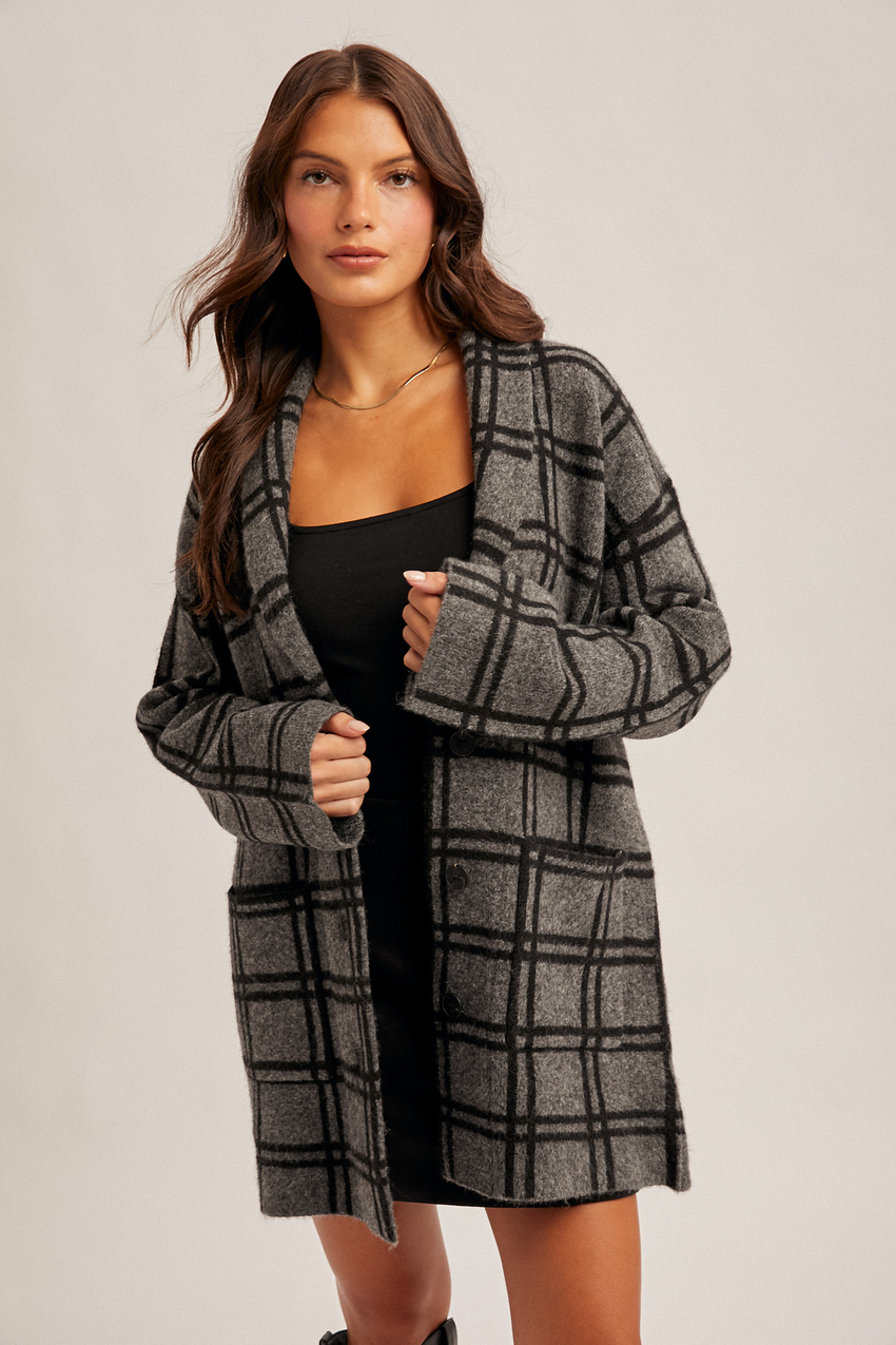 Coat H&Thread Char/Blk