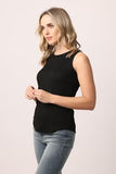 Cleo Ribbed Tank Black