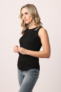 Cleo Ribbed Tank Black