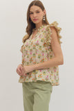 T30217 Gold Botanical Top