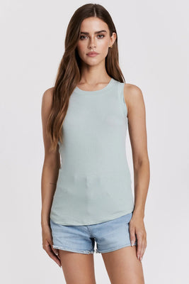 CLEO RIB TANK AQUAMARINE