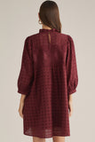 D33428 Eyelet Puff Sleeve Mini Dress