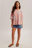 34307 Star Patch Stripe Top