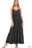 MD-9090Y V NCK MAXI DRESS Bl