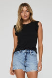 North Ruffle Sleeve Top in Black