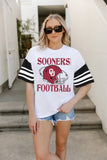 OKLAHOMA SOONERS STARTING LINEUP STRIPE RAGLAN TEE
