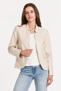 Trinity Bone Vegan Leather Blazer