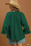 C6926 Green Plaid Top