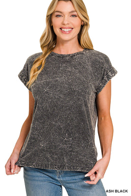 CTW-3382Y Ash Black Round Neck Tee