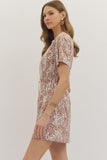D31100 Latte Animal Print Dress