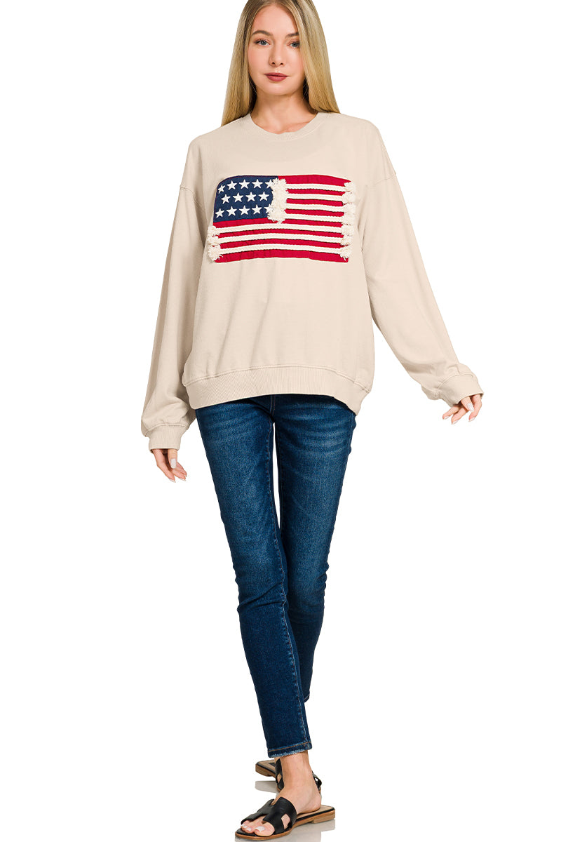 TT-5370Y Flag Pullover Sand Beige