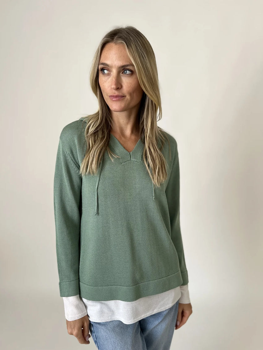 ABIGAIL V-NECK PULLOVER GREEN