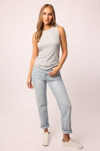 Cleo Ribbed Tank in Heather Grey