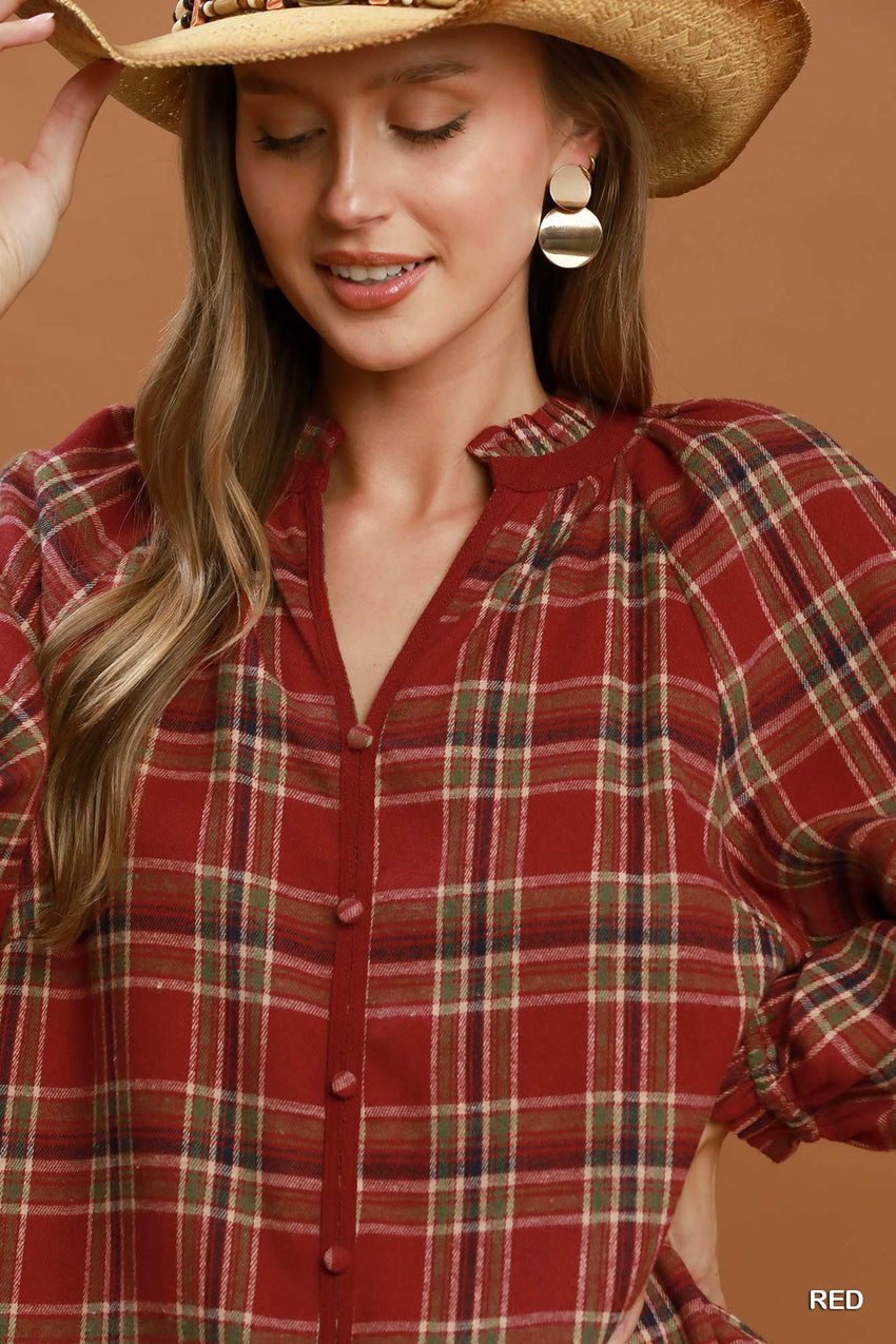 D1189 Plaid Button Down