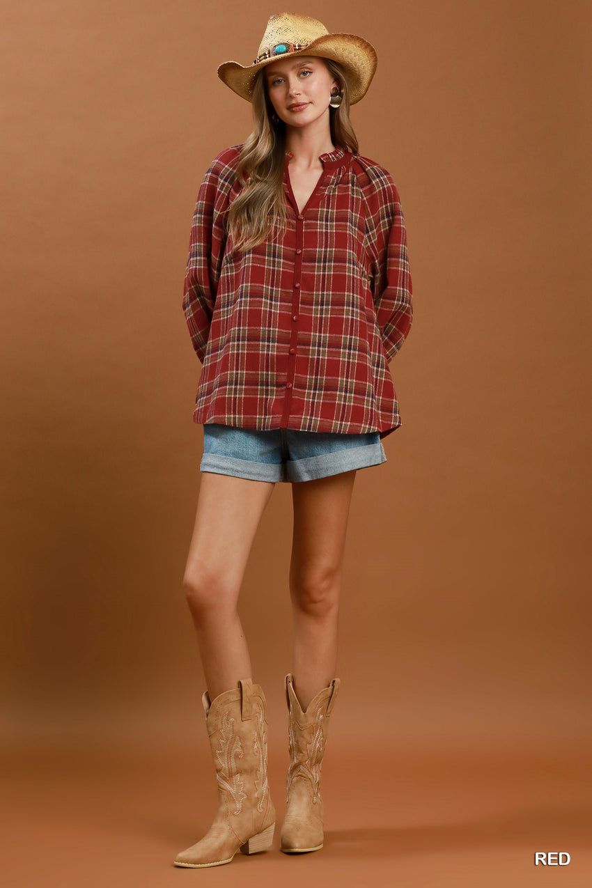 D1189 Plaid Button Down