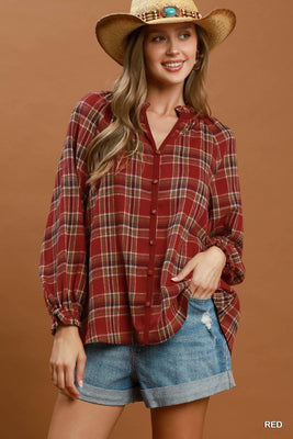 D1189 Plaid Button Down