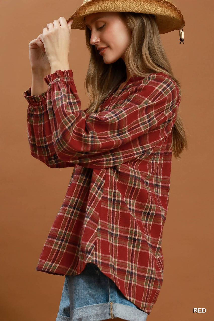 D1189 Plaid Button Down