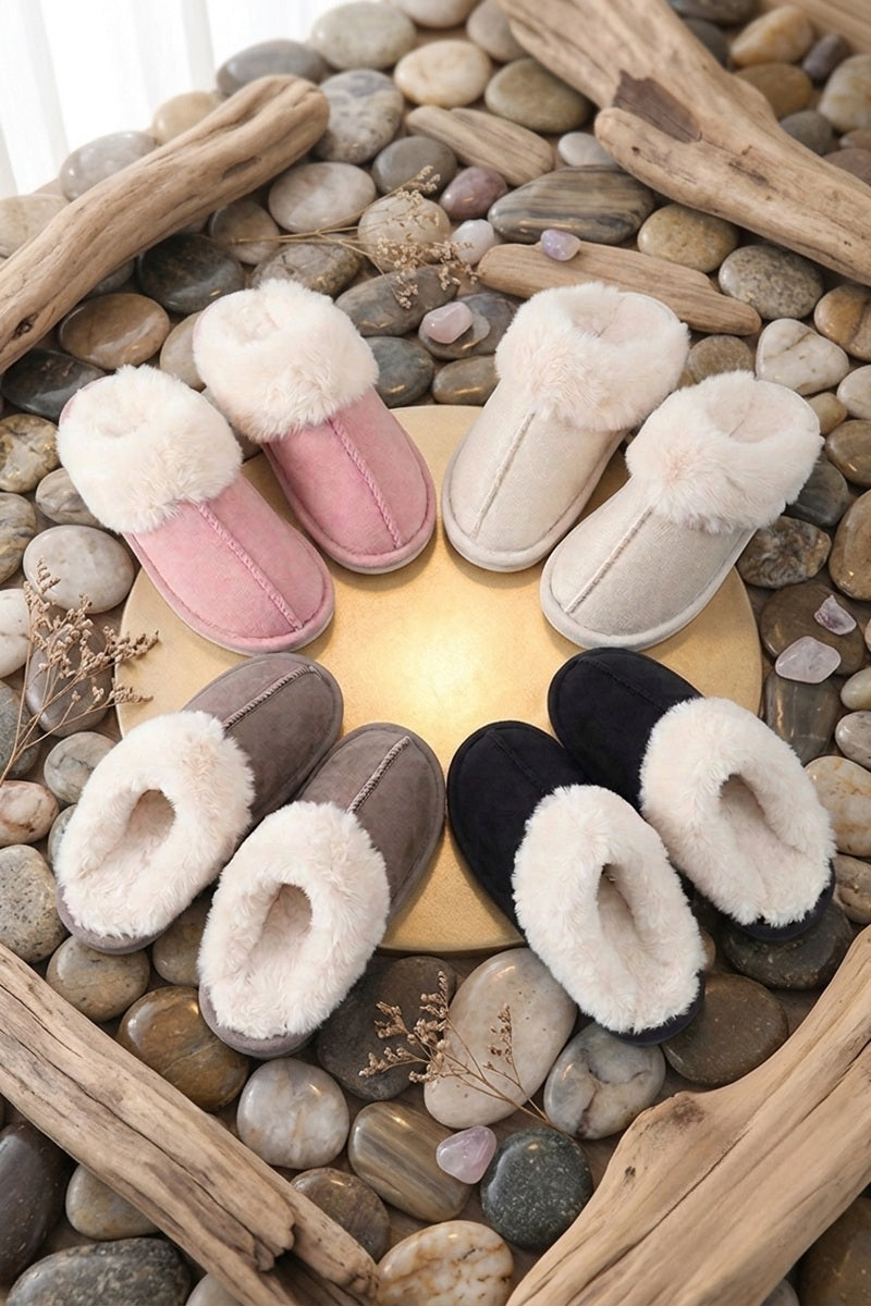 U-441 Brown Cozy Faux Fur Slipper
