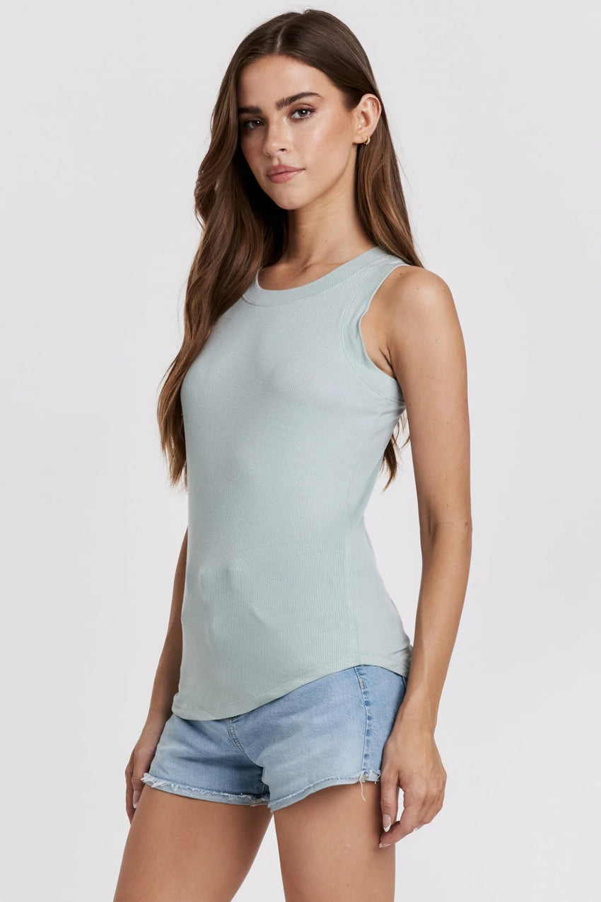 CLEO RIB TANK AQUAMARINE