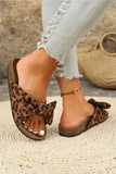 Leopard Bow Retro Slippers/Slides