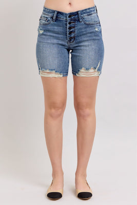 Button Fly Mid Length Shorts
