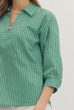 T30245 Basil 3/4 Sleeve Top
