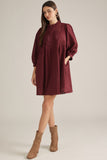 D33428 Eyelet Puff Sleeve Mini Dress