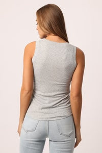 Cleo Ribbed Tank in Heather Grey