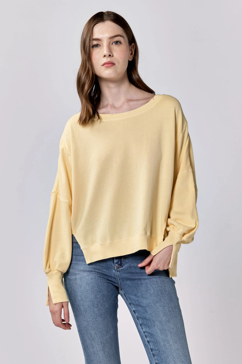 TRENTON CREW NECK SWEATER PALE BANANA