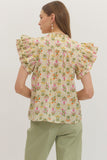 T30217 Gold Botanical Top