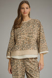 T34234 Animal Print 3/4 Sleeve Top