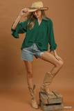 C6926 Green Plaid Top