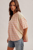 34225 Stripe Mix Knit Top