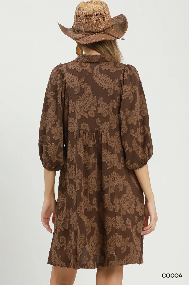 N7048 Paisley Babydoll Dress