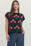 T29679 Black Floral Top