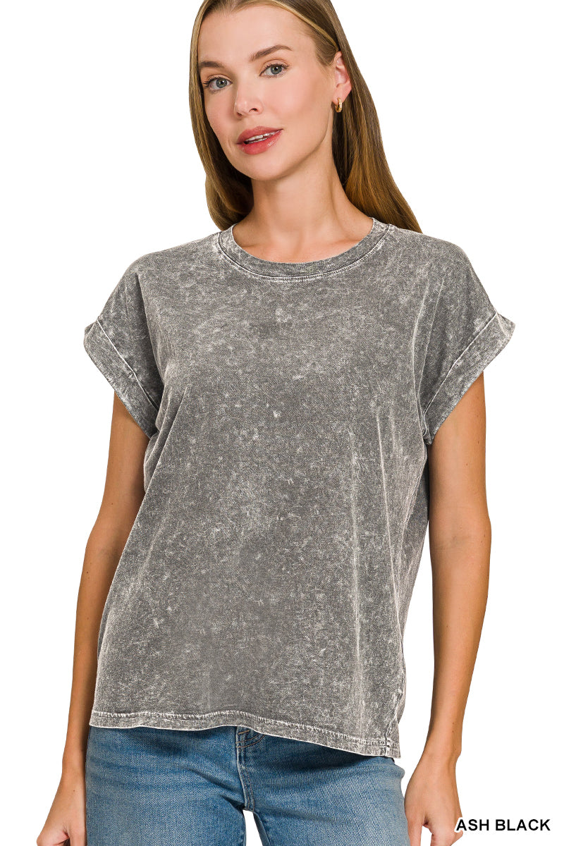 CTW-3524Y Ash Black Halo Wash Tee