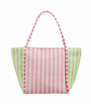 Pink Striped Cooler Tote