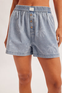 33964 Printed Denim Shorts