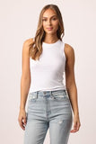 Cleo Ribbed Tank in White
