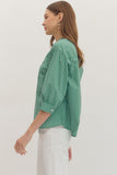 T30245 Basil 3/4 Sleeve Top