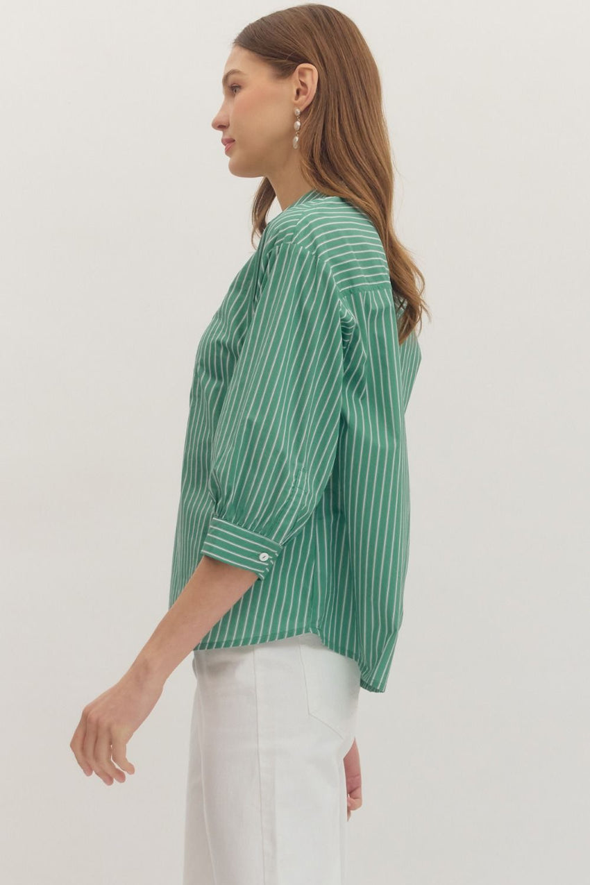 T30245 Basil 3/4 Sleeve Top